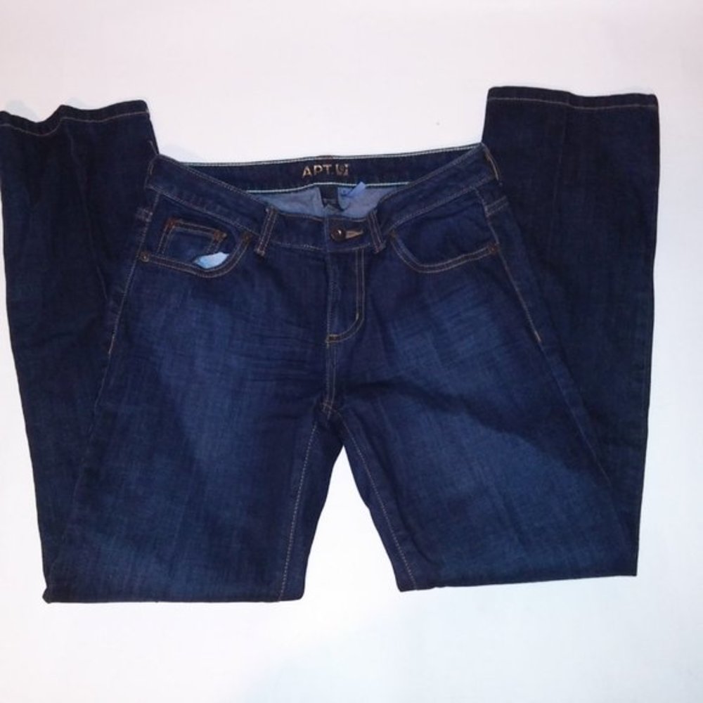 Apt 9 Jeans Womens Size 2 Modern Dark Wash Denim Cotton Spandex Waist 15" Rise 8 - Picture 3 of 11